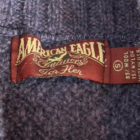 Vintage American Eagle Purple Wool Blend Chunky Pullover Sweater S - Picture 4 of 4